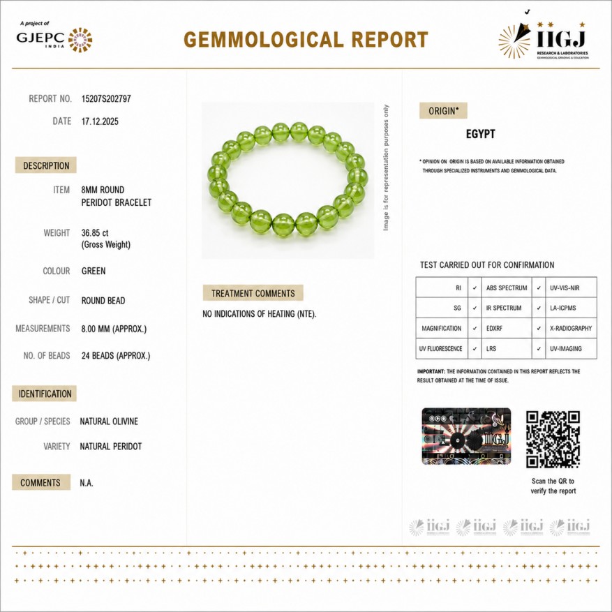 peridot bracelet certificate peridot bracelet certificate