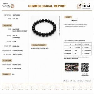 black obsidian certificate