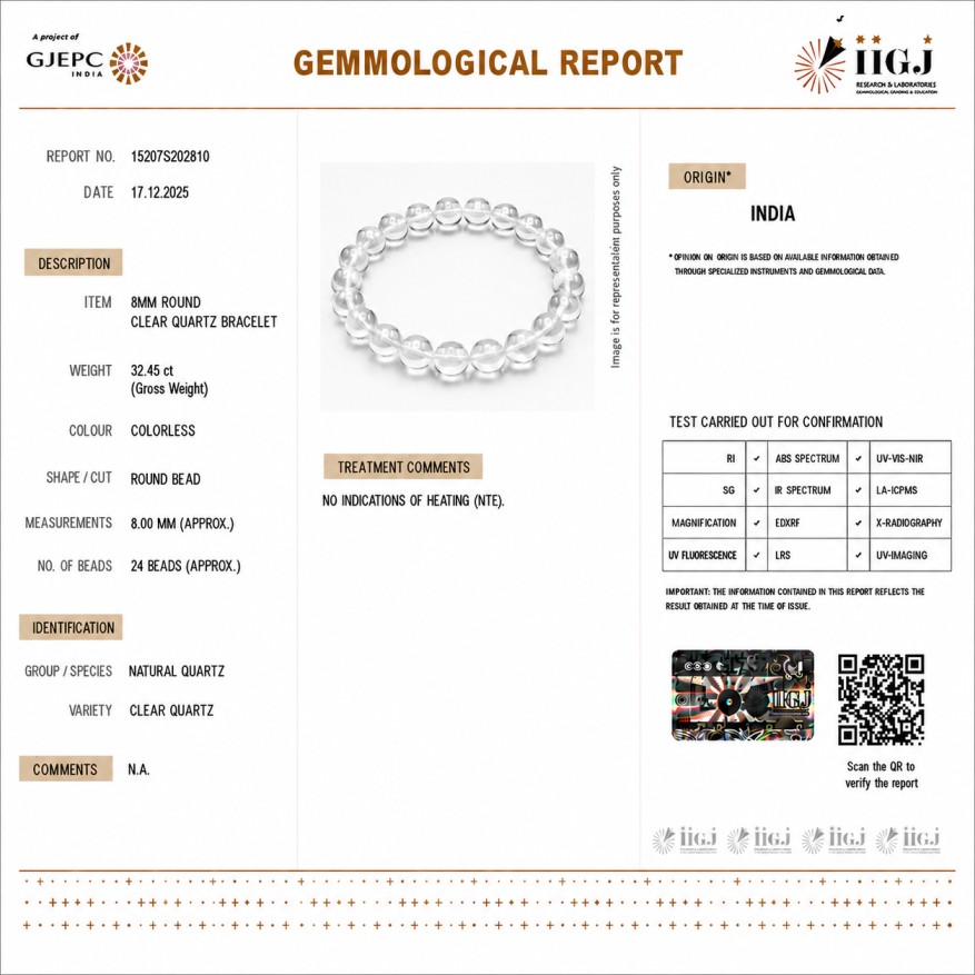 clear quartz bracelet certificate clear quartz bracelet certificate