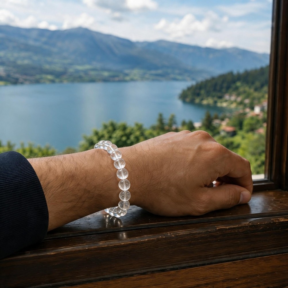 clear quartz bracelet worn clear quartz bracelet worn
