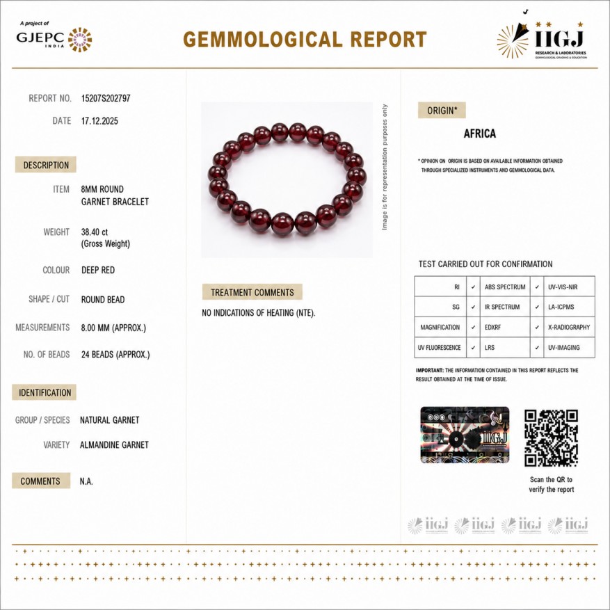 garnet bracelet certificate garnet bracelet certificate