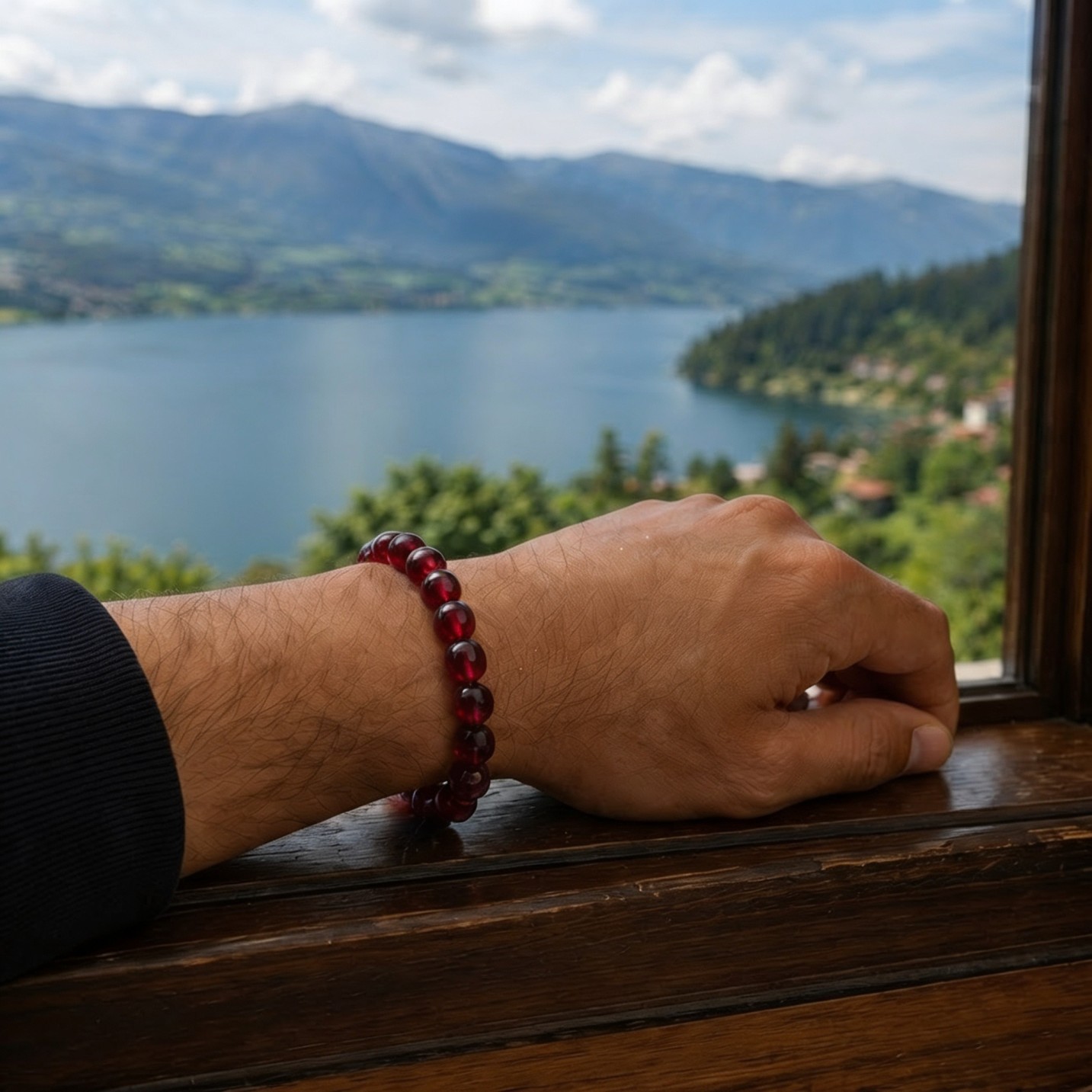 garnet bracelet worn garnet bracelet worn