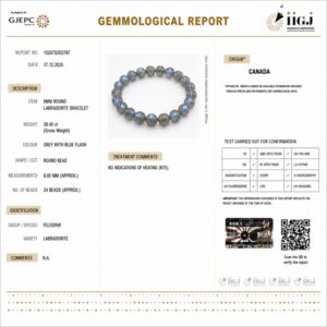 labradorite bracelet certificate