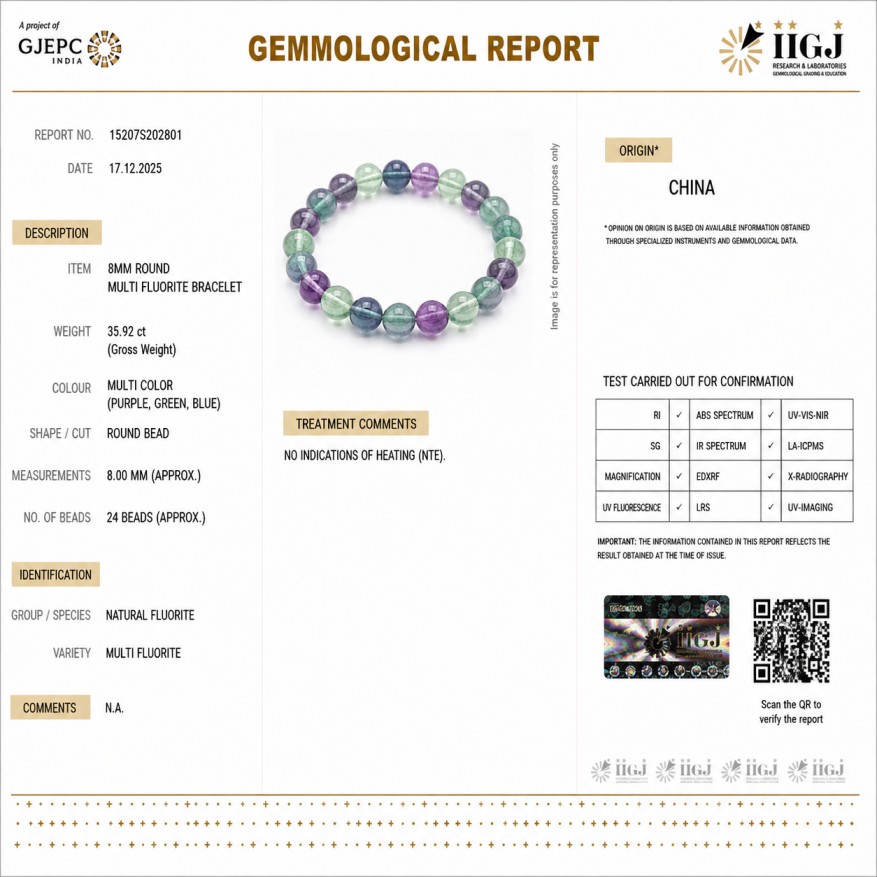multi fluorite bracelet certificate multi fluorite bracelet certificate
