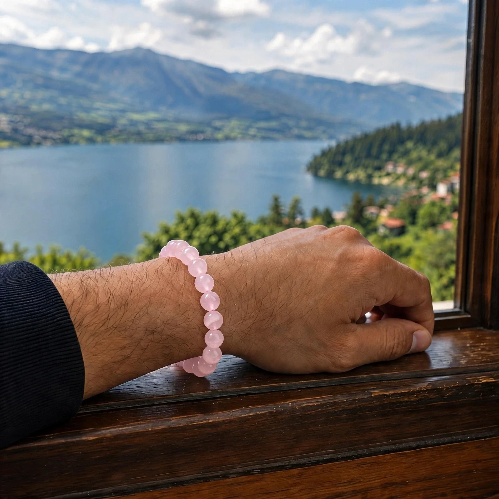 rose quartz bracelet worn rose quartz bracelet worn